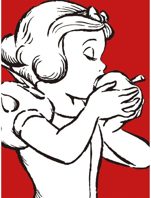 Komar Wandbild Snow White in Rot und Weiß, Poster aus Qualitätsvlies, Breite: 30 cm, Höhe: 40 cm - Bild 1