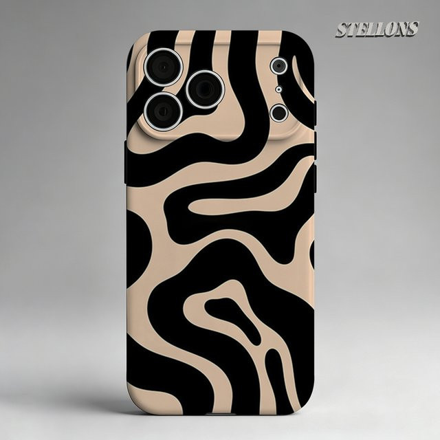 Potdemiel Robuste Magnetische Handyhülle mit abstraktem Wirbel-Design in Beige für iPhone 17 16 15 14 13 Pro Max Plus - Bild 1