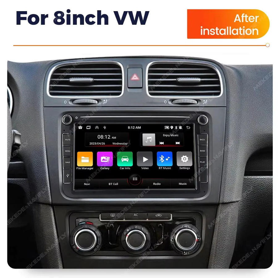 Navi Fly Android 15 Autoradio-Multimedia-Player mit Carplay in Schwarz für VW Volkswagen Skoda Octavia Golf 5 6 Touran Passat B6 Polo Jetta - Bild 3