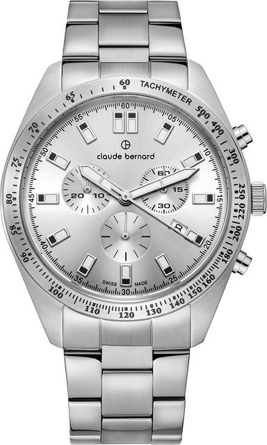 Claude Bernard Chronograph, Herrenuhr, Edelstahl, Quarz, 44 mm, 5 ATM - Bild 1