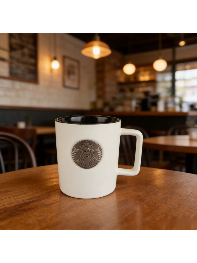 Starbucks Keramik-Tasse in Weiß mit klassischem Siren-Logo für Kaffee oder als Blumentopf - Bild 5