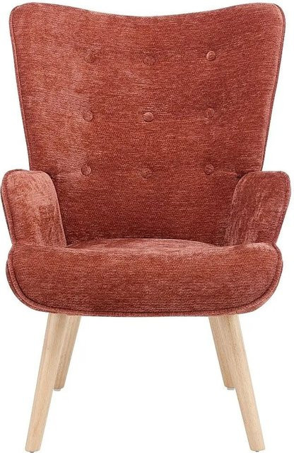 Vente-unique Sessel Vately in Terracotta mit gerader Rückenlehne und Armlehnen, Farbe: Orange, B/T/H: 69 x 78 x 44 cm - Bild 1