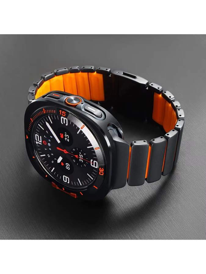 CAOWTAN Titanarmband mit Metallschutzhülle für Samsung Galaxy Watch Ultra 47 mm, magnetisches Unisex Armband mit hartem Rahmen - Bild 4