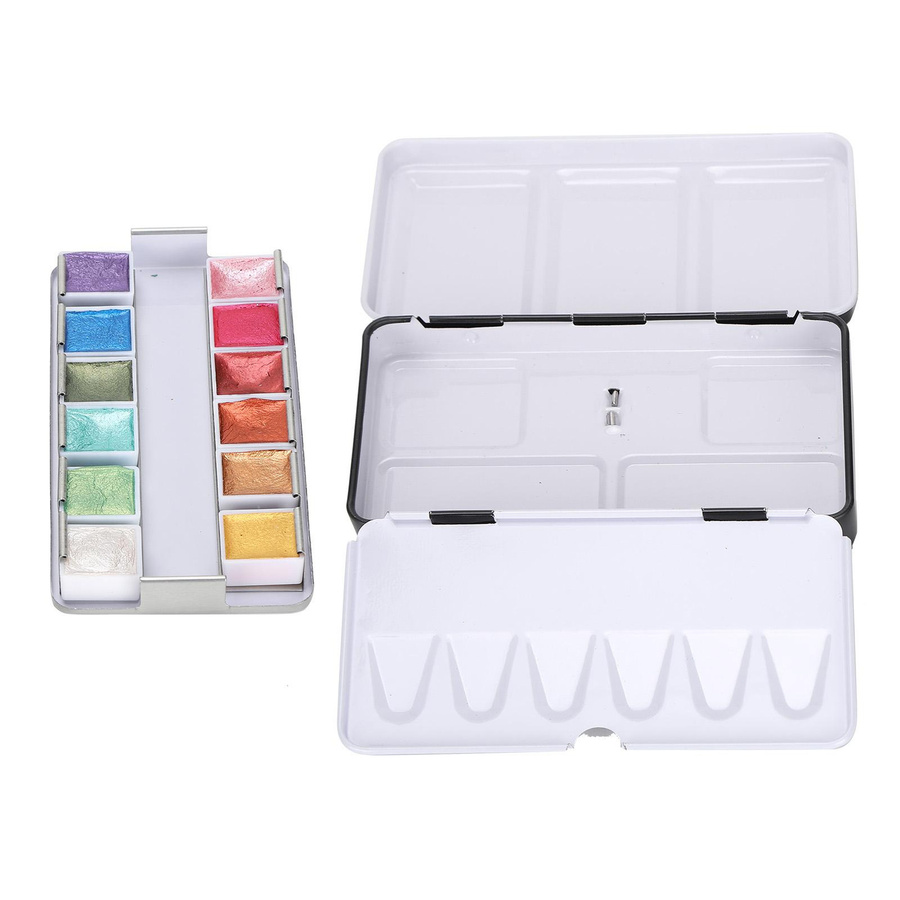 KaiSai Aquarellfarben Set mit Perlglanz-Pigmenten in Multicolour, 36 Farben mit tragbarer Box - Bild 1