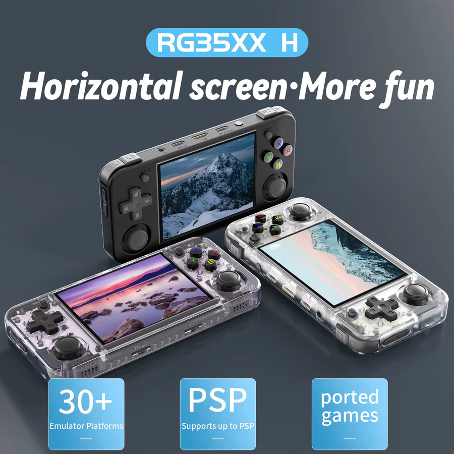 Anbernic RG35XX H Handheld-Spielkonsole in Weiß mit 3,5-Zoll-IPS-Bildschirm, 64 GB Speicher und 3300mAh Akku für Retro-Videospiele - Bild 2