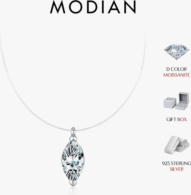 MODIAN Halskette, 925 Silber, Moissanit, Damen - Bild 1