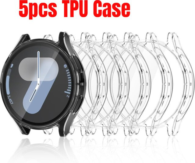 5 Stück TPU-Hülle für Samsung Galaxy Watch 7-6-5-4-FE, 40 mm, 44 mm, transparent - Bild 1