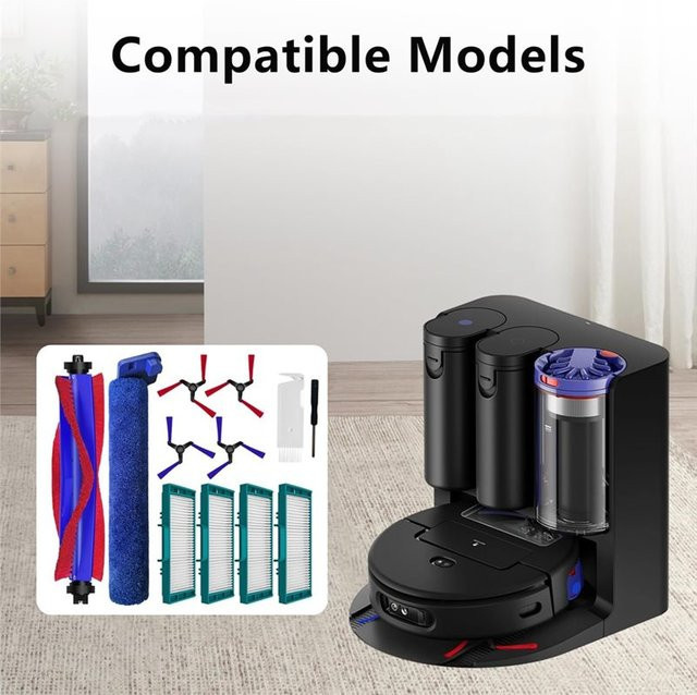 12-teiliges Zubehörset für Dyson Spot+ Scrub AI Staubsauger mit Hauptbürste, Seitenbürsten, Wischmopp und HEPA-Filter in Multicolor - Bild 1