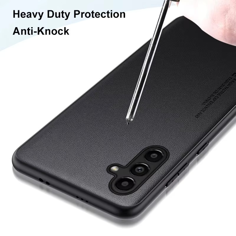 Luxus PU Leder Handyhülle für Samsung Galaxy A54 5G in Schwarz und Lila - Bild 3