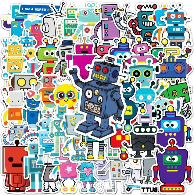 GOGOTU Roboter Kawaii Graffiti Aufkleber, 50-teiliges Set - Bild 1