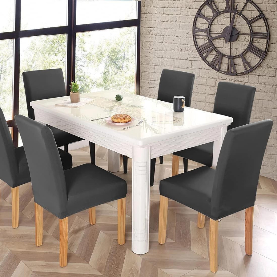 4er-Set BRHUIXUE Stuhlhussen für Esszimmerstühle, elastische Sitzbezüge in Beige, waschbar und abnehmbar - Bild 3