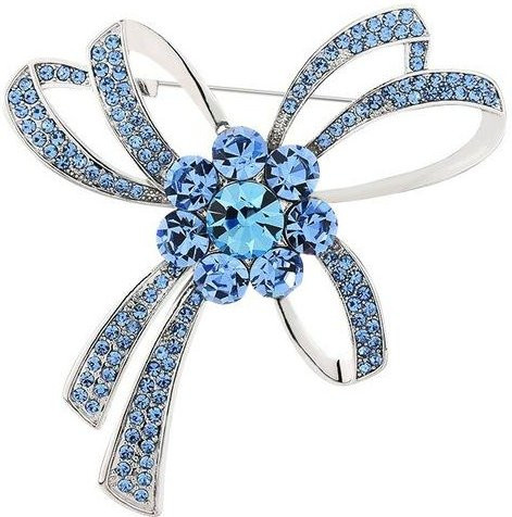 YIRAN Jewelry Blumenbrosche, Kristall, Blau, Damen - Bild 1