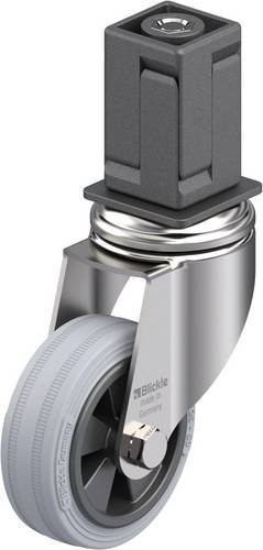 Blickle Edelstahl-Apparate-Lenkrolle LKRXA-VPA 80G-11-EXV18 in Grau und Schwarz mit 80mm Rad-Durchmesser und 80kg Tragfähigkeit - Bild 1
