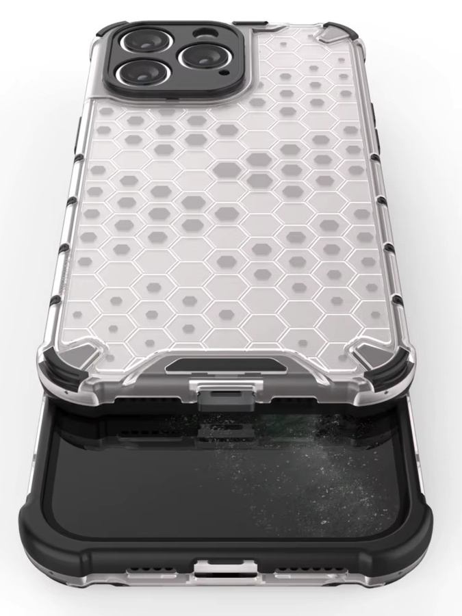 Hive Armor Stoßfeste Handyhülle für iPhone 17, 16, 15, 14 Pro Max, Plus, Air 16E in Transparent und Blau - Bild 4