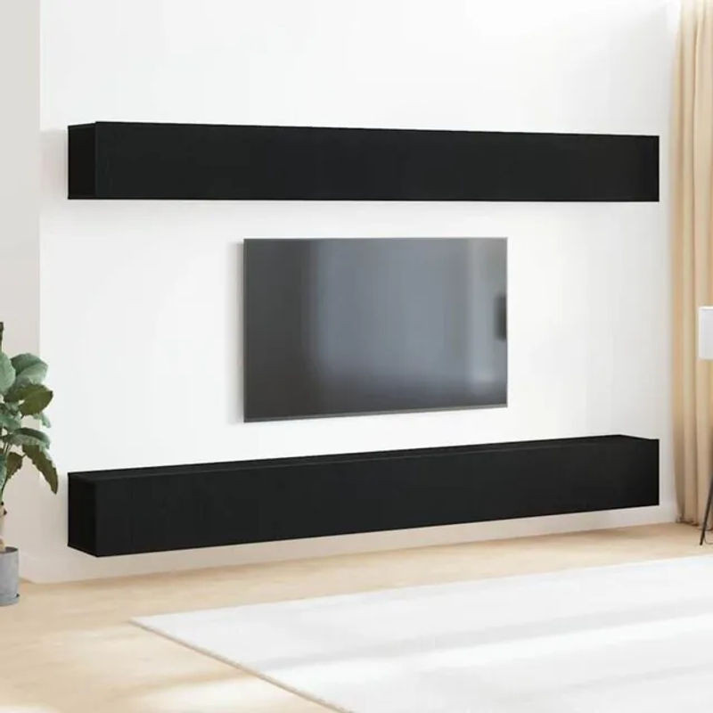 Vidaxl 6-teiliges TV-Schrank-Set Modern in Schwarz aus Holzwerkstoff - Bild 1