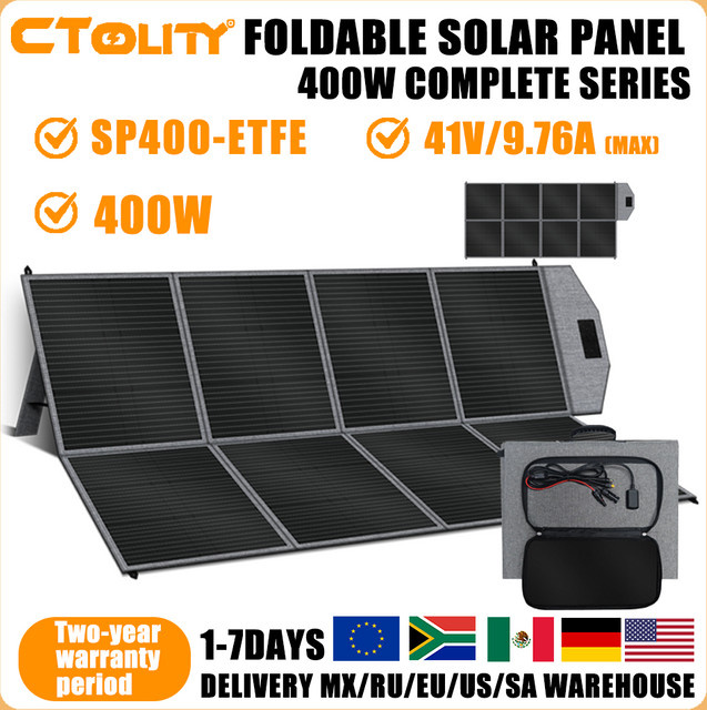 CTOLITY SP400-ETFE Faltbares Solarpanel 400W mit 41V 9.8A IP65 Wasserdicht für Powerstation, Wohnmobil und Camping - Bild 1