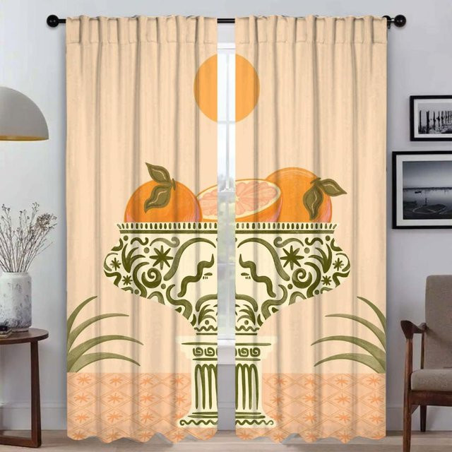 Starmoon Myth Tüll-Heiminnenvorhänge für Wohnzimmer und Schlafzimmer, Beige, 2er-Set, Breite: 50 cm, Höhe: 70 cm - Bild 1