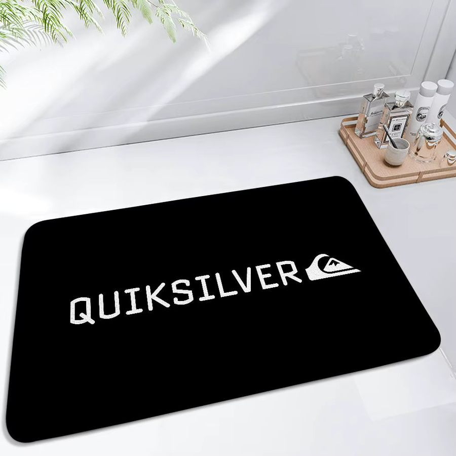 Rastar Quiksilver Logo-Bodenmatte in Schwarz, rechteckige Flanell-Fußmatte für Badezimmer und Wohnzimmer - Bild 2