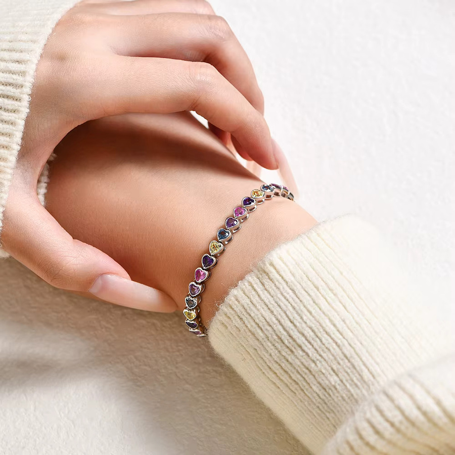 ATTAGEMS Armband, 925 Silber, Bunt, Saphir, Zirkonia, Damen - Bild 3