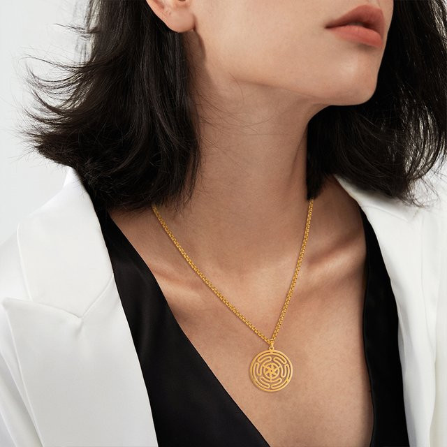 Lemegeton Halskette, Edelstahl, Gold, Unisex - Bild 1