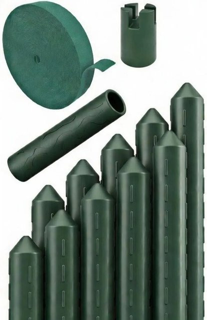TTL GARDEN Rankstäbe Grün, 10er Set, Stahlkern mit Kunststoffbeschichtung, Höhe: 180 cm - Bild 1