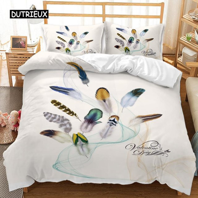 Federbettbezug mit Tierdruck von Binchi Outdoor Product, Weiß, B/H: 135 x 200 cm, Polyester-Mikrofaser - Bild 1