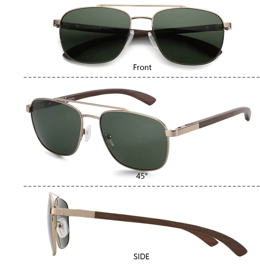ZENOTTIC Sonnenbrille Holz, Vollrand, braun, Herren, polarisiert - Bild 3