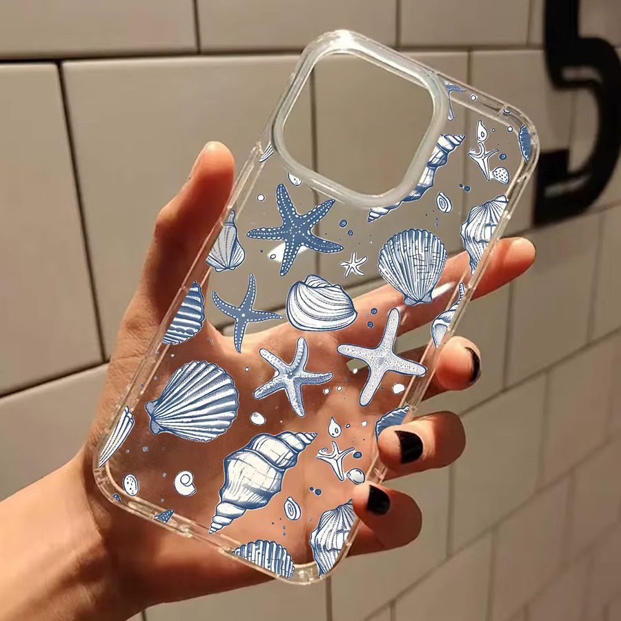 Transparente Silikonhülle im Ozean-Stil für Apple iPhone 11 12 13 14 15 16 17 Pro Max XS X XR 15 Plus - Bild 3