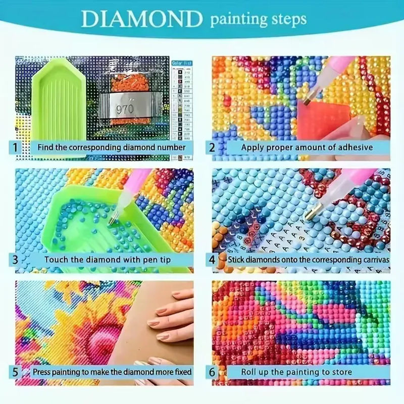 Potdemiel DIY Diamantmalset Horrorfilm-Charaktere mit Runddiamanten in Mehrfarbig als Mosaik-Kunst zur Heimdekoration - Bild 2