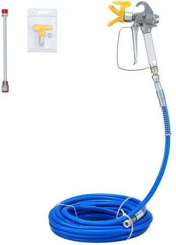 VEVOR Airless Farbspritzschlauch-Set mit 15,24 m Länge, 6,4 mm Durchmesser, Drehgelenk, 248 bar und 517 Düse inklusive Spritzpistole und Verlängerungsstangen - Bild 1