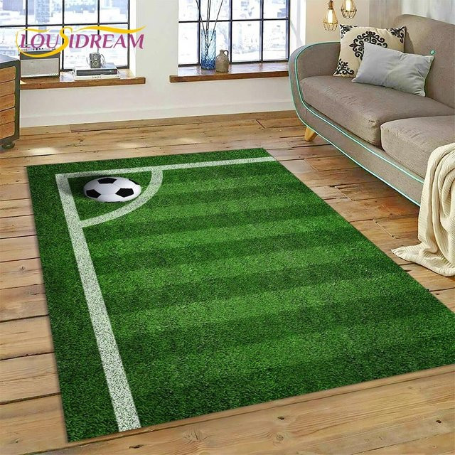 Karpetti 3D-Teppich mit Fußballfeld Motiv in Grün, B/B: 60 x 90 cm - Bild 1