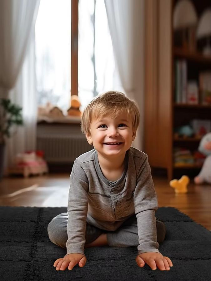 DHDH Puzzle Baby Spielmatten aus weichem Plüschschaum, rutschfest und dekorativ, Farbe: Pink - Bild 6