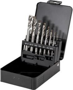 Stier Maschinengewindebohrer-Satz HSS-E Co5 M3-12 Form C 35° 14-teilig in Silber - Bild 1