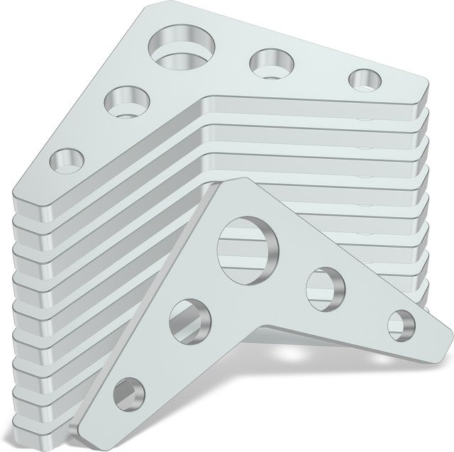 10 Stück Hands DIY Dreieckszwickel aus Edelstahl in Silber, 1/4 Zoll dick, 5-Loch Metallschweiß-Tabplatten zur Strahldeck-Unterstützung - Bild 1