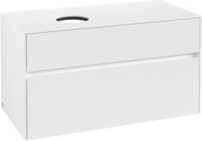 V&B Waschtischunterschrank Collaro mit Waschbecken links, White Matt, B/T/H: 100 x 54,8 x 50 cm - Bild 1