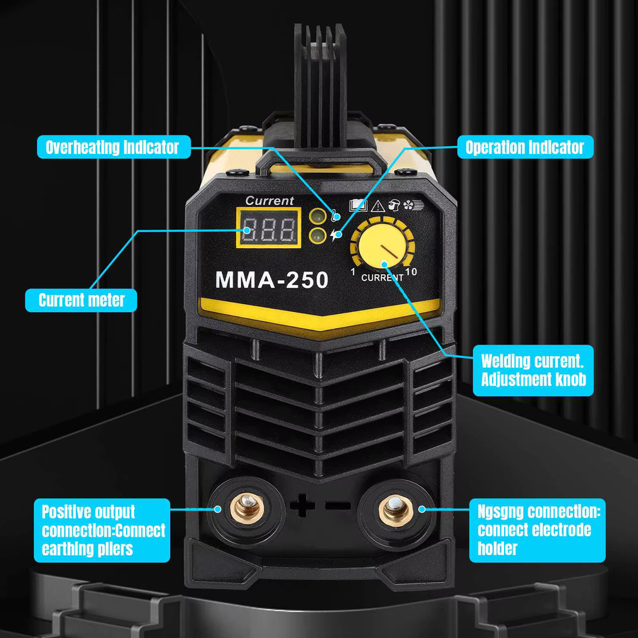TKKEACE MMA 250A Schweißgerät Inverter DC 4000W Bivoltage Schweißausrüstung in Gelb - Bild 2