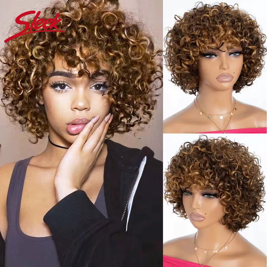 Sleek Brasilia Nische Jerry Curly Highlight Perücke, rot, blonde, Echthaar - Bild 3