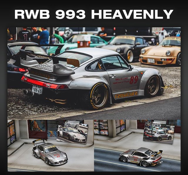 TSM MODEL RWB 993 Heavenly Dual Exhaust Track, Diecast Diorama, 1:64, Metall - Bild 1