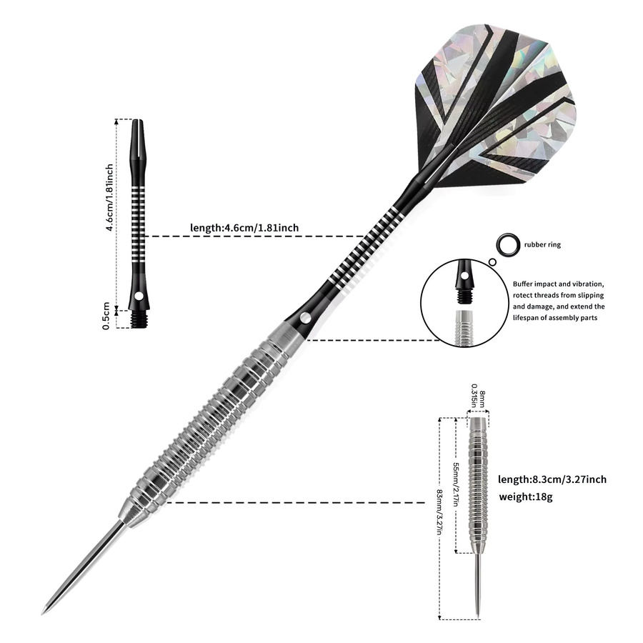 Huanqu Dart-Set aus Eisen, Dreiteiliges Set, Metall, Bunt / Mehrfarbig - Bild 3