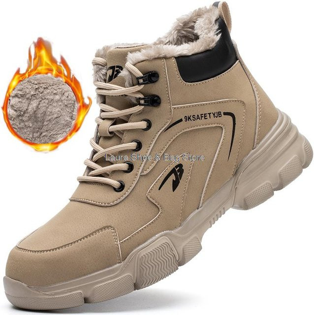 Nice select Sicherheitsschutzstiefel für Herren in Beige mit Stahlkappe und EN ISO 20345 Zertifizierung, Größe 43 - Bild 1