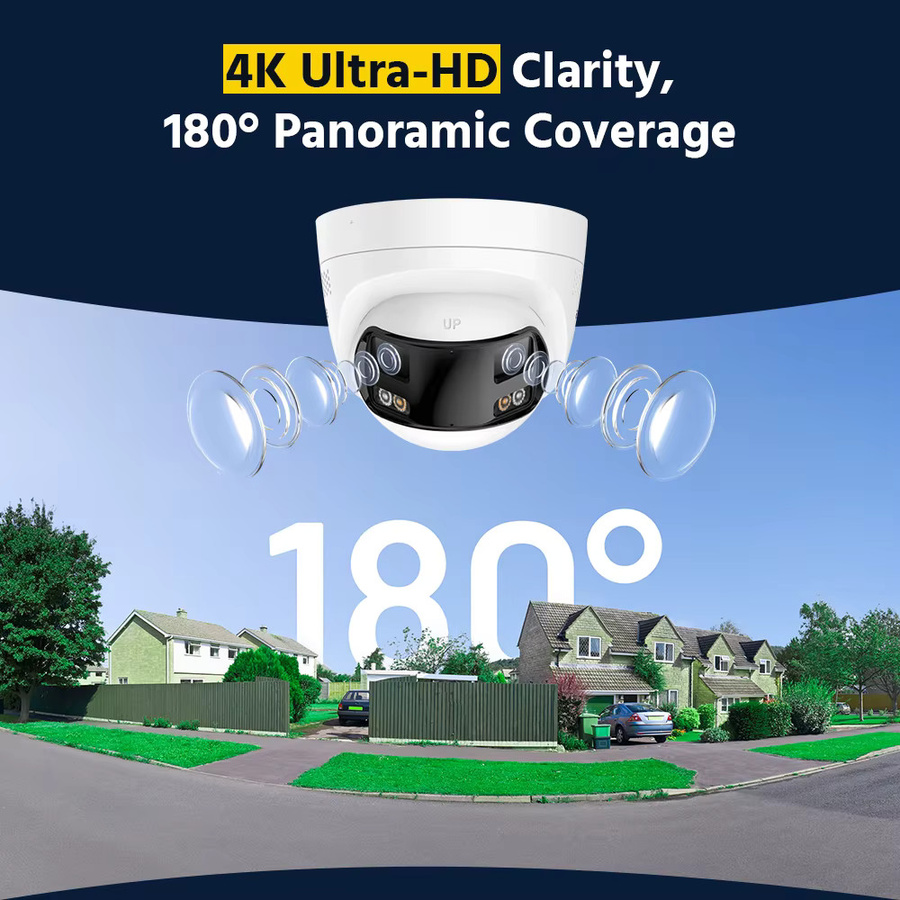ANNKE 4K Dual Lens Videoüberwachungskamera für den Außenbereich, 8MP IP PoE-Kamera mit 180 Grad Sichtfeld und intelligenter Mensch- und Fahrzeugerkennung, Weiß - Bild 2