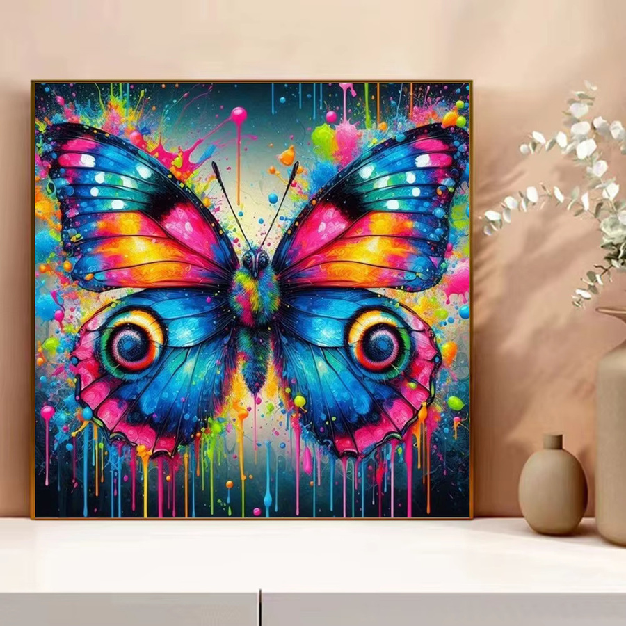 Evershine Kreuzstich Schmetterlingsbild DIY-Stickerei Wanddekoration Multicolor B/H: 30 x 30 cm - Bild 3