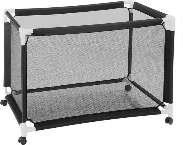 Relaxdays Ballwagen aus Kunststoff in Schwarz, rollbar und feststellbar, B/T/H: 120 x 85 x 78 cm - Bild 1