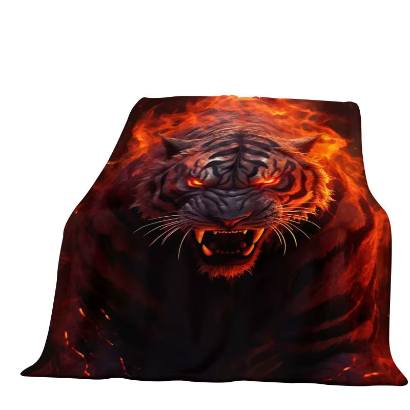 Faviora Flanelldecke Tiger Beast Wildlife Cartoon-Design, weiche und warme Überwurfdecke in Multicolour - Bild 2