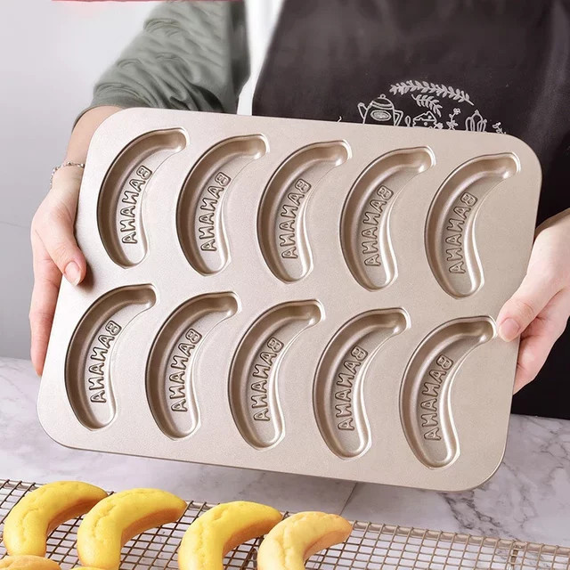JANKNG 10-Loch Backform aus Carbonstahl mit Antihaftbeschichtung für Muffins und Bananenbrot - Bild 1