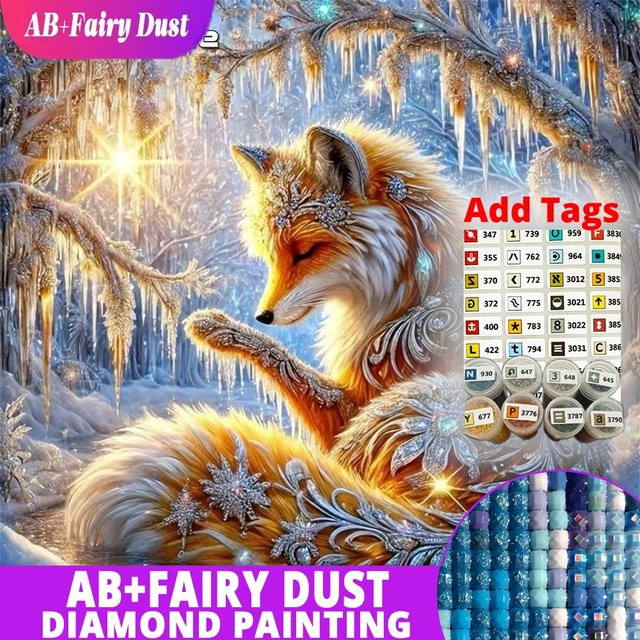 Potdemiel DIY Diamantmalerei Fuchs Bastelset mit 5D Mosaik Wanddekoration in Mehrfarbig - Bild 1