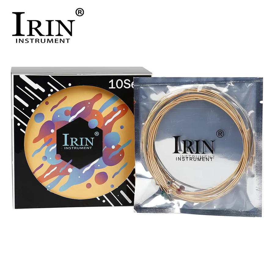 Irin 10 Sets Akustikgitarren-Saiten für Folk-Gitarren aus Phosphorbronze und Edelstahl in Gold - Bild 2