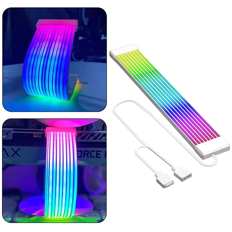 ALLOET ARGB Sync Verlängerungskabel für 5V 3Pin RGB LED Lichtstreifen und Motherboard, Schwarz/Mehrfarbig - Bild 5