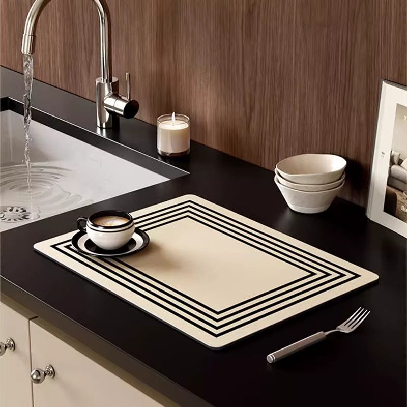 Saugfähige Abtropfmatte für die Küche, schnelltrocknende Geschirrmatte mit rutschfestem Design von DZQ - Bild 2
