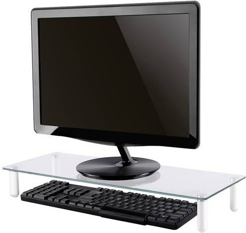 Neomounts NSMONITOR10 Monitor-Erhöhung in Transparent mit maximal 8 cm Höhenverstellung - Bild 1
